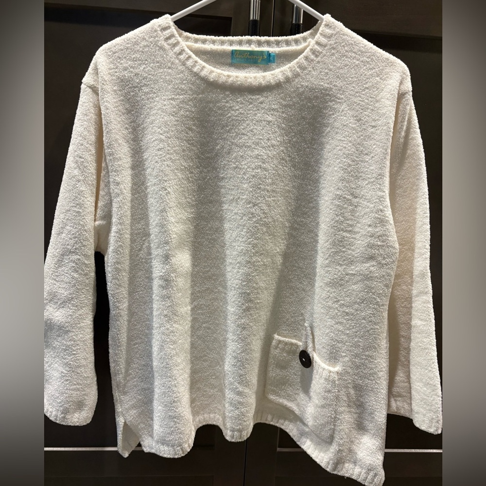 Anthony’s Resort Wear Off White 3/4 Sleeves Sweater Top, XL